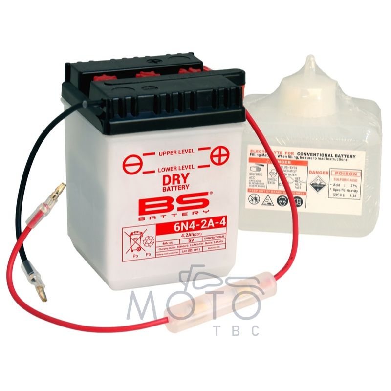 Honda 125XL & CL: Batterie 6V, BS, 6N4-2A4 avec acide